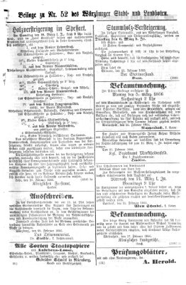 Würzburger Stadt- und Landbote Donnerstag 1. März 1866