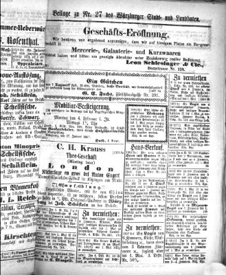 Würzburger Stadt- und Landbote Donnerstag 31. Januar 1867
