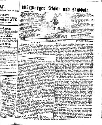 Würzburger Stadt- und Landbote Mittwoch 6. Februar 1867