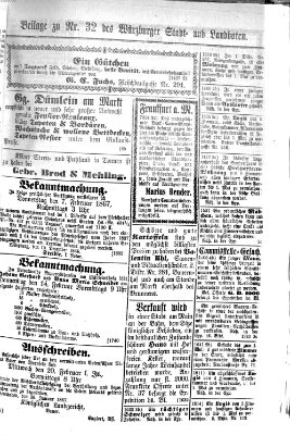 Würzburger Stadt- und Landbote Mittwoch 6. Februar 1867