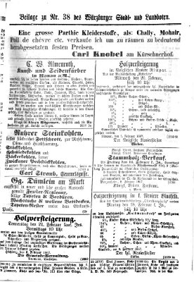 Würzburger Stadt- und Landbote Mittwoch 13. Februar 1867