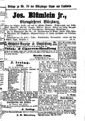 Würzburger Stadt- und Landbote Donnerstag 14. Februar 1867