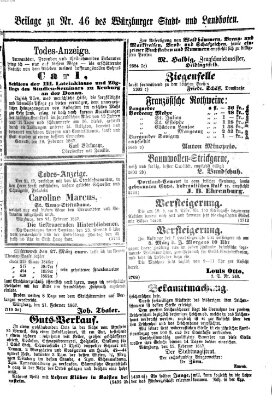 Würzburger Stadt- und Landbote Freitag 22. Februar 1867