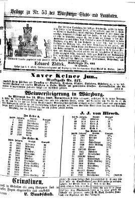 Würzburger Stadt- und Landbote Samstag 2. März 1867