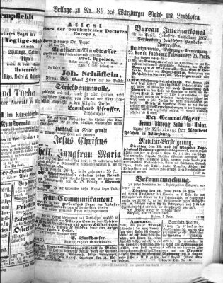 Würzburger Stadt- und Landbote Samstag 13. April 1867