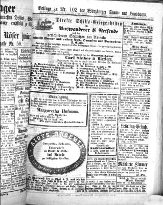 Würzburger Stadt- und Landbote Montag 29. April 1867