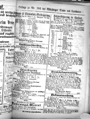 Würzburger Stadt- und Landbote Mittwoch 1. Mai 1867