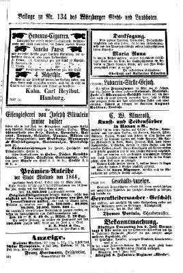 Würzburger Stadt- und Landbote Mittwoch 5. Juni 1867