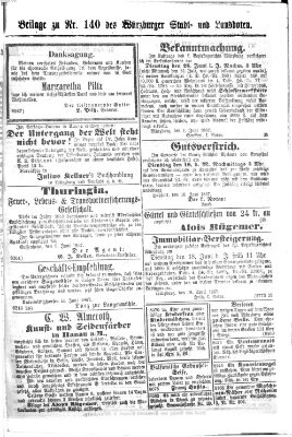 Würzburger Stadt- und Landbote Mittwoch 12. Juni 1867