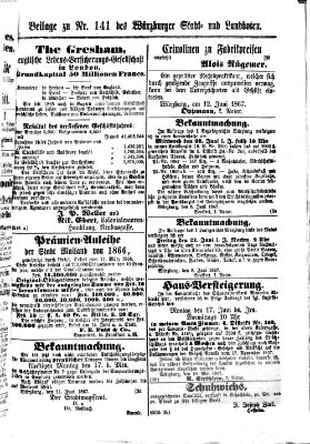 Würzburger Stadt- und Landbote Donnerstag 13. Juni 1867