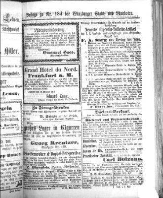 Würzburger Stadt- und Landbote Samstag 3. August 1867