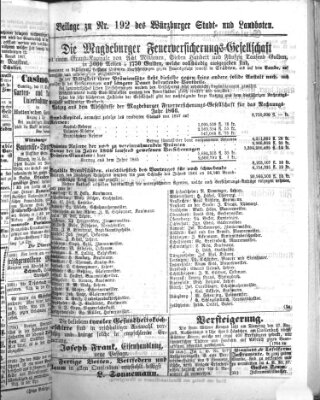 Würzburger Stadt- und Landbote Dienstag 13. August 1867