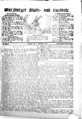 Würzburger Stadt- und Landbote Samstag 7. September 1867