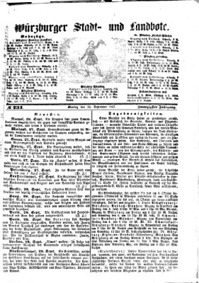 Würzburger Stadt- und Landbote Montag 30. September 1867