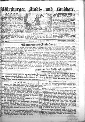 Würzburger Stadt- und Landbote Mittwoch 18. Dezember 1867