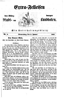 Extra-Felleisen (Würzburger Stadt- und Landbote) Donnerstag 3. Januar 1867