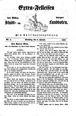 Extra-Felleisen (Würzburger Stadt- und Landbote) Dienstag 8. Januar 1867