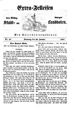 Extra-Felleisen (Würzburger Stadt- und Landbote) Dienstag 22. Januar 1867