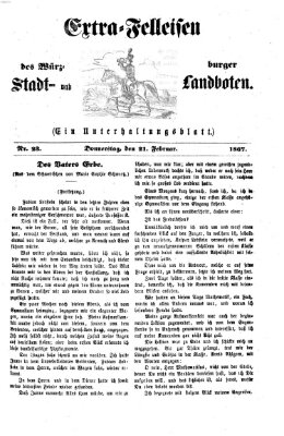 Extra-Felleisen (Würzburger Stadt- und Landbote) Donnerstag 21. Februar 1867