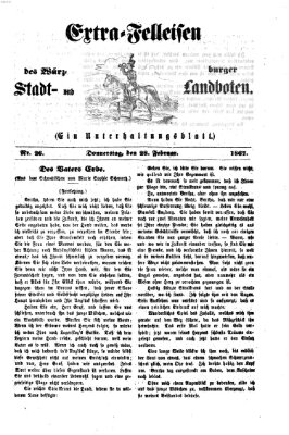 Extra-Felleisen (Würzburger Stadt- und Landbote) Donnerstag 28. Februar 1867