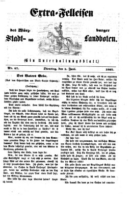 Extra-Felleisen (Würzburger Stadt- und Landbote) Dienstag 4. Juni 1867