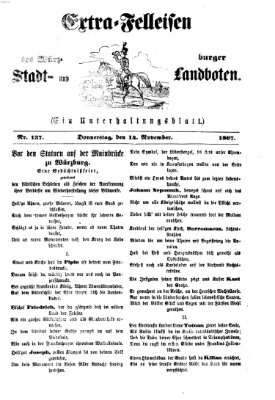 Extra-Felleisen (Würzburger Stadt- und Landbote) Donnerstag 14. November 1867