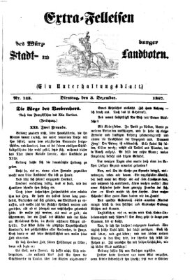 Extra-Felleisen (Würzburger Stadt- und Landbote) Dienstag 3. Dezember 1867