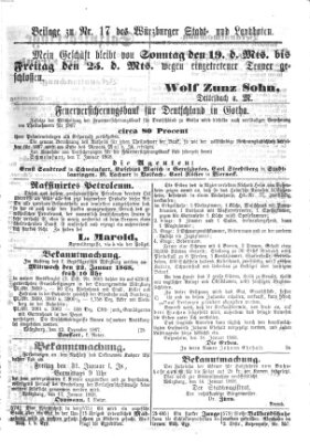 Würzburger Stadt- und Landbote Montag 20. Januar 1868