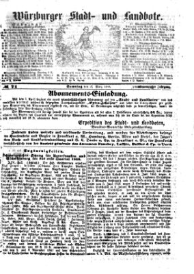 Würzburger Stadt- und Landbote Samstag 21. März 1868