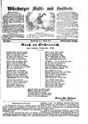 Würzburger Stadt- und Landbote Samstag 1. August 1868