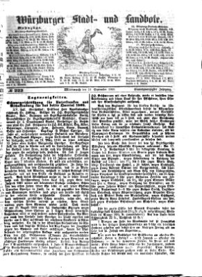 Würzburger Stadt- und Landbote Mittwoch 16. September 1868