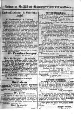 Würzburger Stadt- und Landbote Mittwoch 16. September 1868