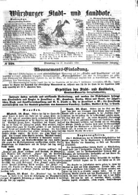 Würzburger Stadt- und Landbote Dienstag 22. September 1868