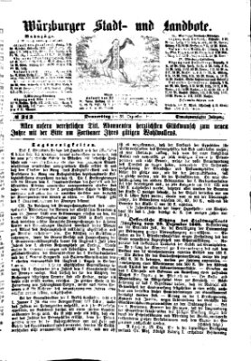 Würzburger Stadt- und Landbote Donnerstag 31. Dezember 1868