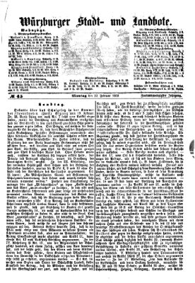 Würzburger Stadt- und Landbote Montag 22. Februar 1869