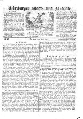 Würzburger Stadt- und Landbote Freitag 2. April 1869