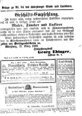 Würzburger Stadt- und Landbote Donnerstag 8. April 1869