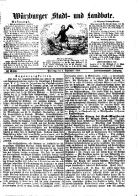 Würzburger Stadt- und Landbote Freitag 3. September 1869