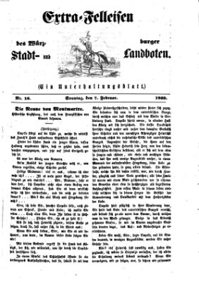 Extra-Felleisen (Würzburger Stadt- und Landbote) Sonntag 7. Februar 1869