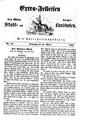 Extra-Felleisen (Würzburger Stadt- und Landbote) Dienstag 27. April 1869