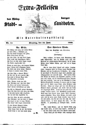 Extra-Felleisen (Würzburger Stadt- und Landbote) Dienstag 15. Juni 1869