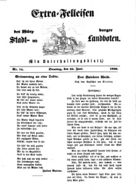 Extra-Felleisen (Würzburger Stadt- und Landbote) Dienstag 22. Juni 1869