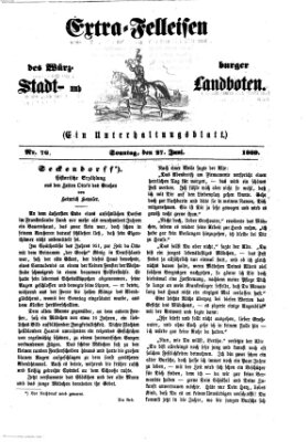 Extra-Felleisen (Würzburger Stadt- und Landbote) Sonntag 27. Juni 1869