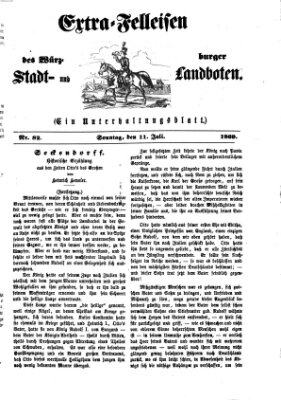 Extra-Felleisen (Würzburger Stadt- und Landbote) Sonntag 11. Juli 1869