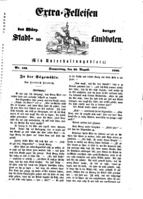 Extra-Felleisen (Würzburger Stadt- und Landbote) Donnerstag 26. August 1869