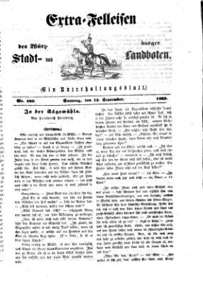 Extra-Felleisen (Würzburger Stadt- und Landbote) Sonntag 12. September 1869