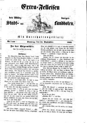 Extra-Felleisen (Würzburger Stadt- und Landbote) Dienstag 14. September 1869