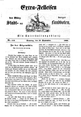 Extra-Felleisen (Würzburger Stadt- und Landbote) Sonntag 19. September 1869