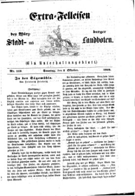 Extra-Felleisen (Würzburger Stadt- und Landbote) Sonntag 3. Oktober 1869