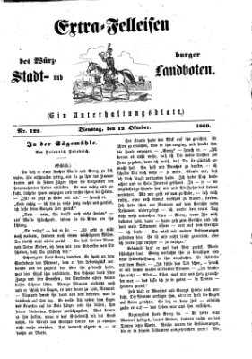 Extra-Felleisen (Würzburger Stadt- und Landbote) Dienstag 12. Oktober 1869